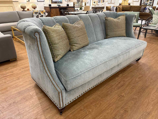Lane Venture Light Blue Velvet Sofa