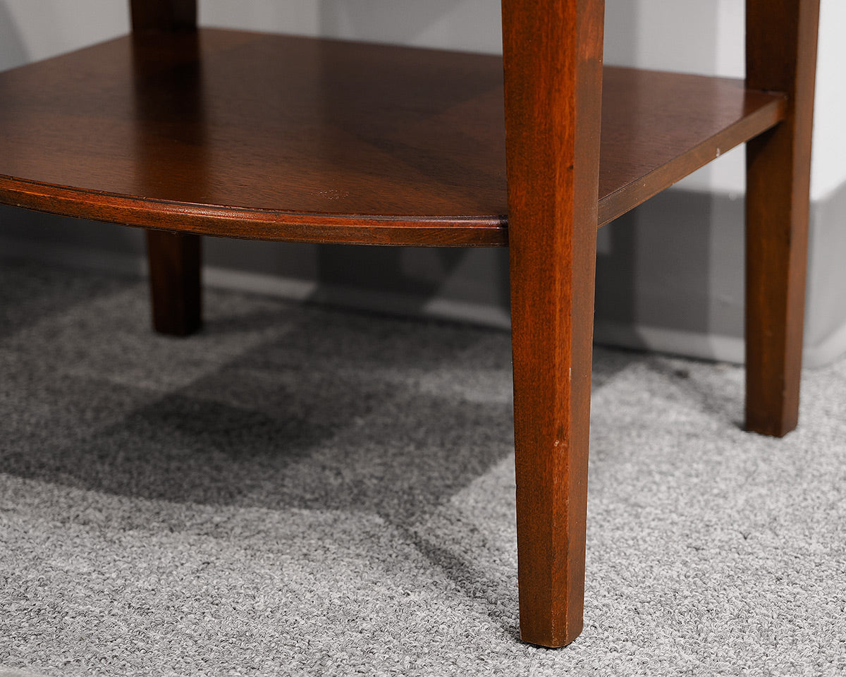 Mahogany 2-drawer Bowfront Nightstand with Brass Edwardian Pulls