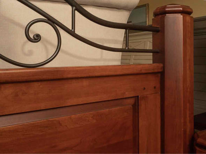 Bob Timberlake Cherry With Black Finish Metal Scroll Accent King Bed