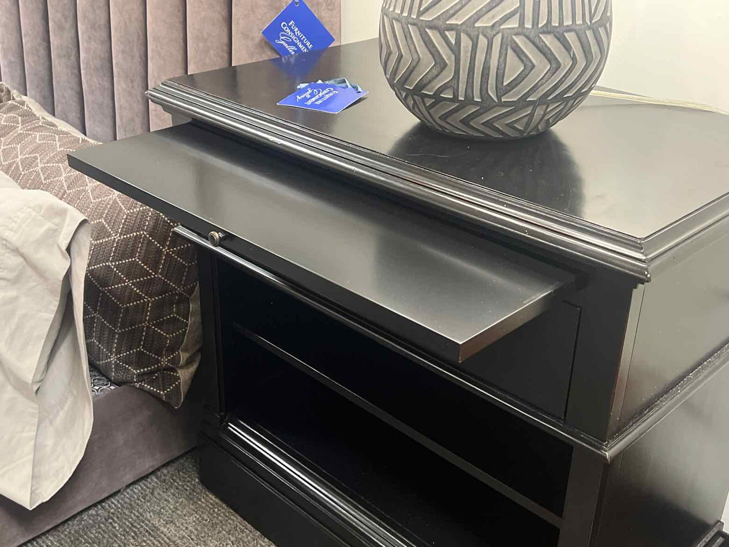 Pair of Pottery Barn Black Nightstands