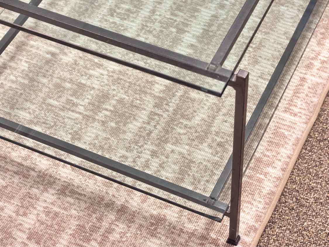 Crate & Barrel Metak & Glass Cocktail Table
