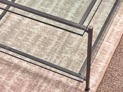 Crate & Barrel Metak & Glass Cocktail Table