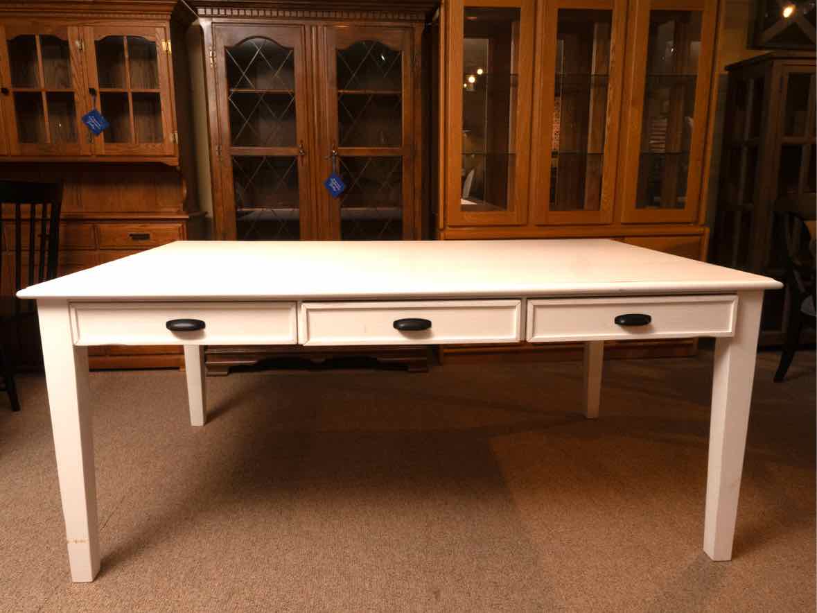 Magnolia Home White Keeping Dining Table with 6 Drawers