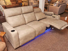 Timberland Co& Ltd Taupe Leather 3 Cushion  Reclining  Sofa