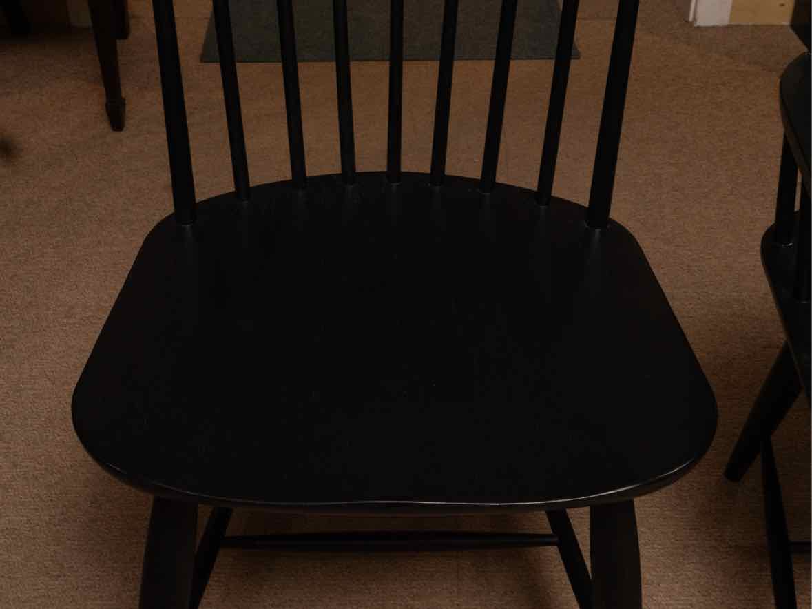 Canadel Birch Top & Black Finish Table & 4 Black Shaker Style Chair Set