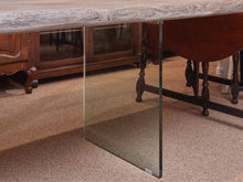 Live Edge Driftwood Finish Glass Base Dining Table