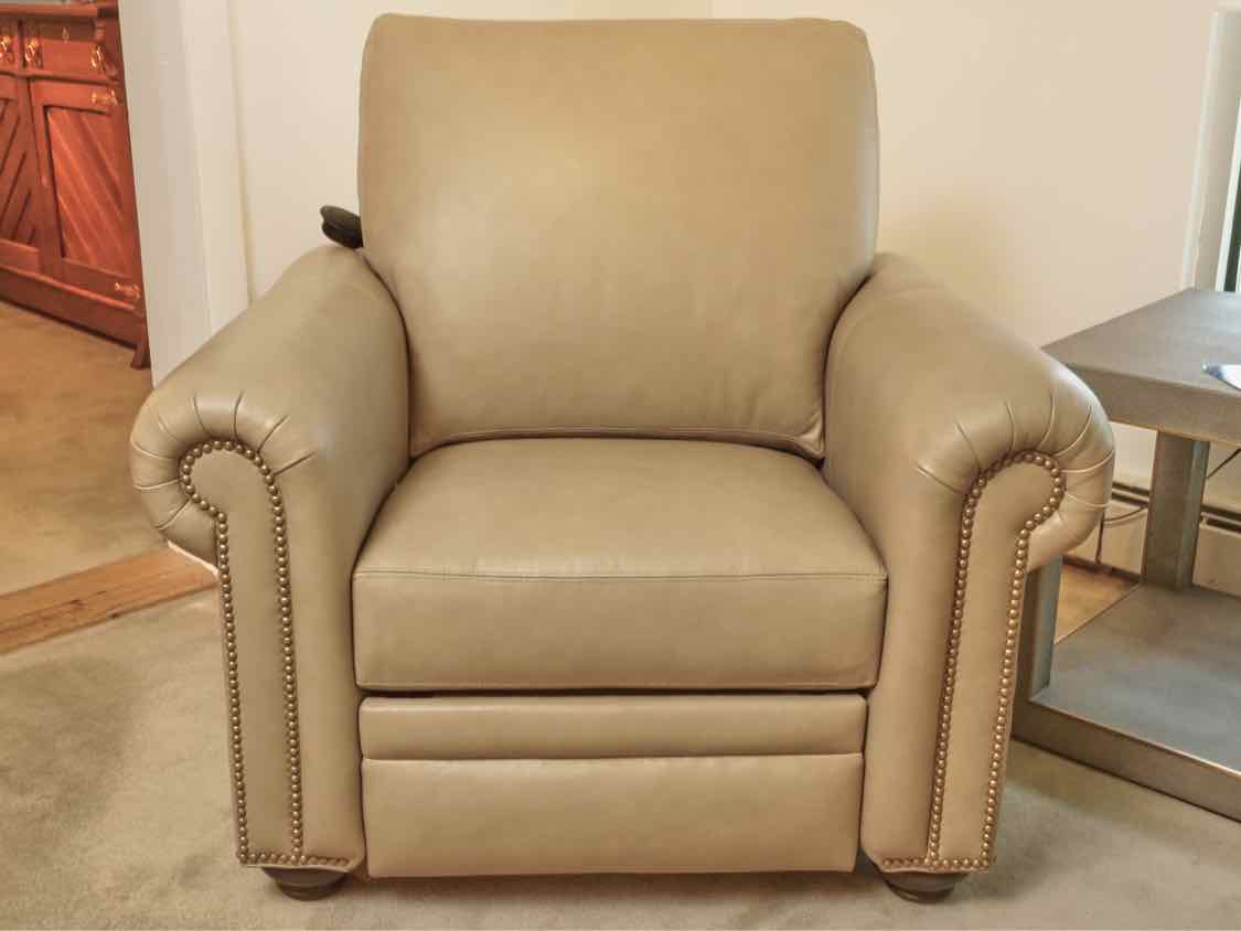 Ethan Allen 'Conor Sherwood Tan' Leather  Power  Recliner