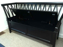 Highback Triangle Slatted Bench W/ Storage