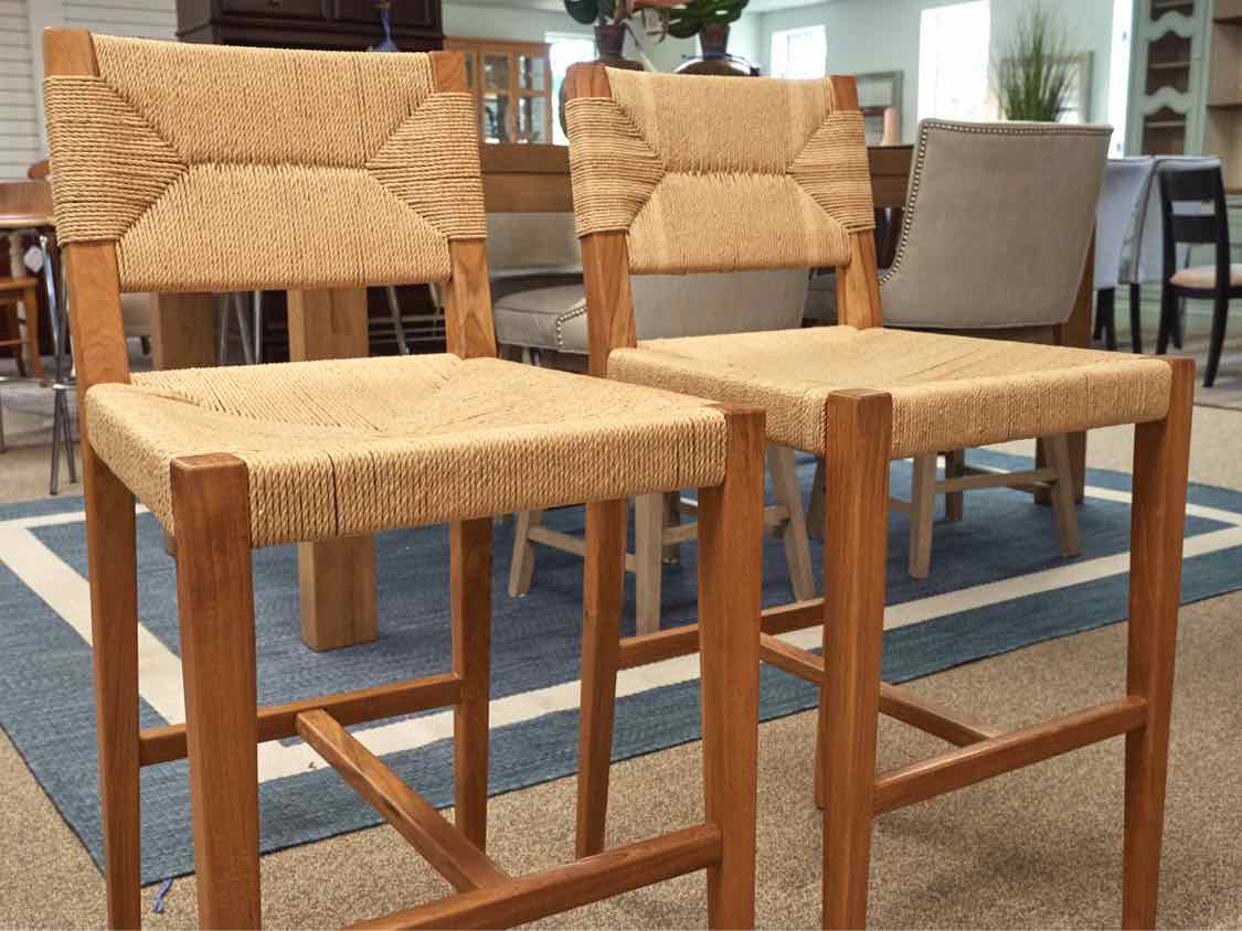 Pair of Serena & Lily 'Portside' Counter Stools