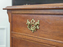 Mahogany 4 Drawer Chest with Brass Chippendale Hardware Pulls