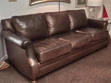 Leather 3 Cushion Sofa In Dark Chocolate