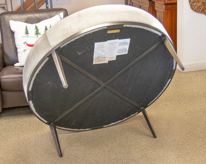 Global Views Hair-on-Hide Cocktail Ottoman in Grey