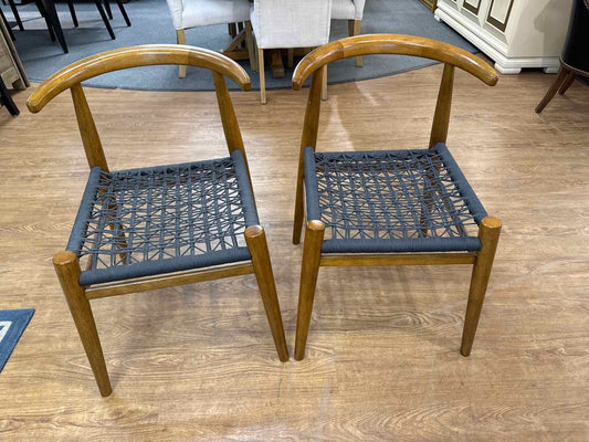 Pair Of West Elm 'Nguni' Dining Chairs