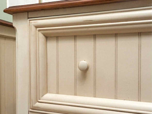 Cream Finish 2 Drawer File Cabinet with Cherry Top
