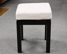 Restoration Hardware Hutton Stool in Black with White Cushion