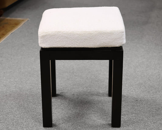 Restoration Hardware Hutton Stool in Black with White Cushion