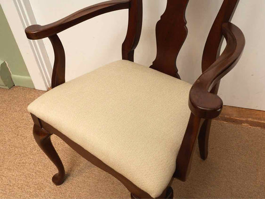 Dark Stained Cherry Arm Dining Chair