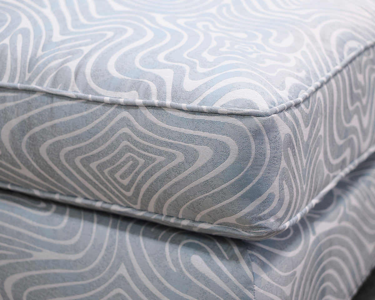 Boston Interiors Custom Blue and White Settee