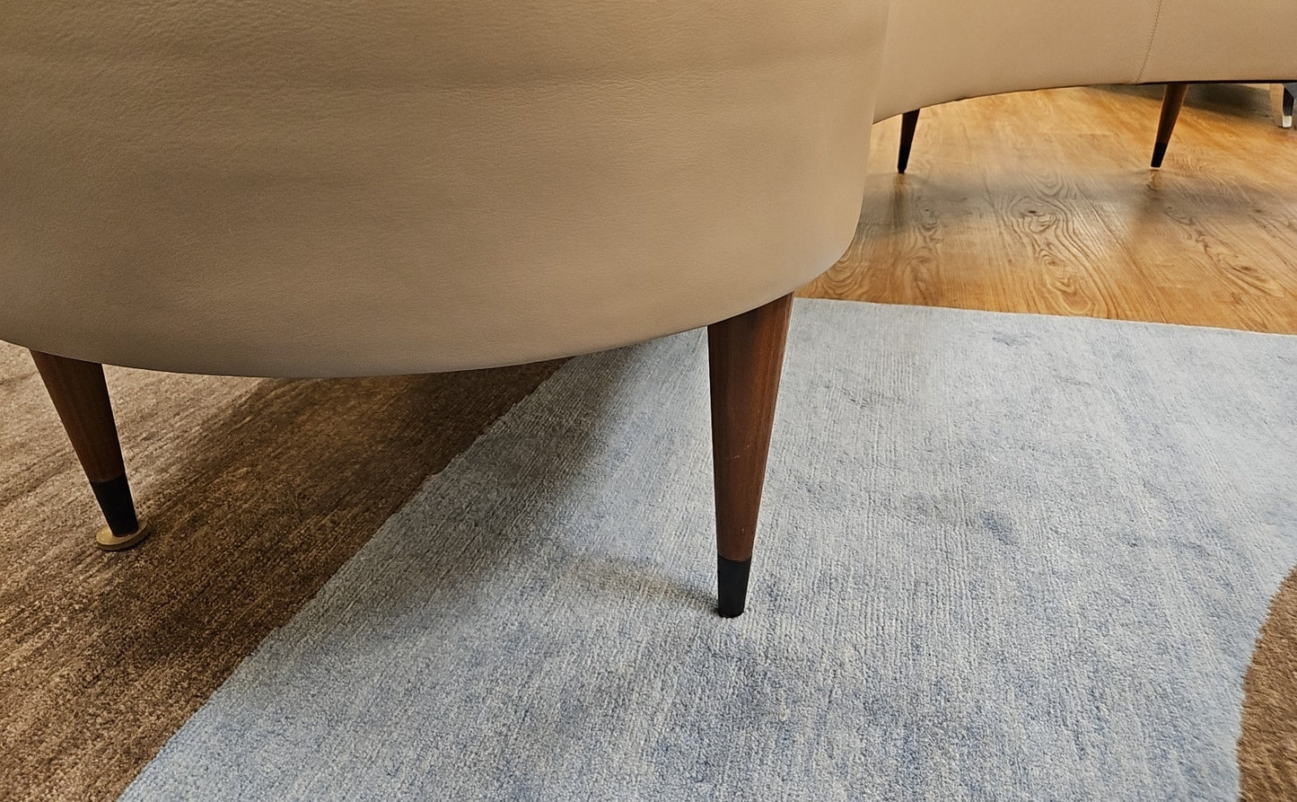 Custom-Made Banquette with Leather Seat