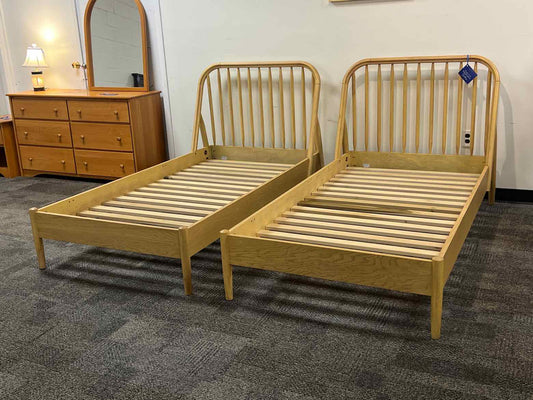 Crate & Barrel Pair of 'Bodie' Twin Beds