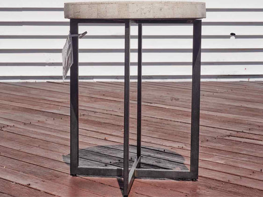 Crate & Barre l'Lanai' Round Travertine Stone  Outdoor Accent Table