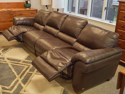 Italsofa Chocolate Brown Sofa with 2 Reclining Seats