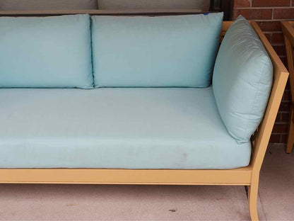 McKinnon & Harris duVal Alexander Outdoor Sette in Deco Yellow & Robins Egg Blue