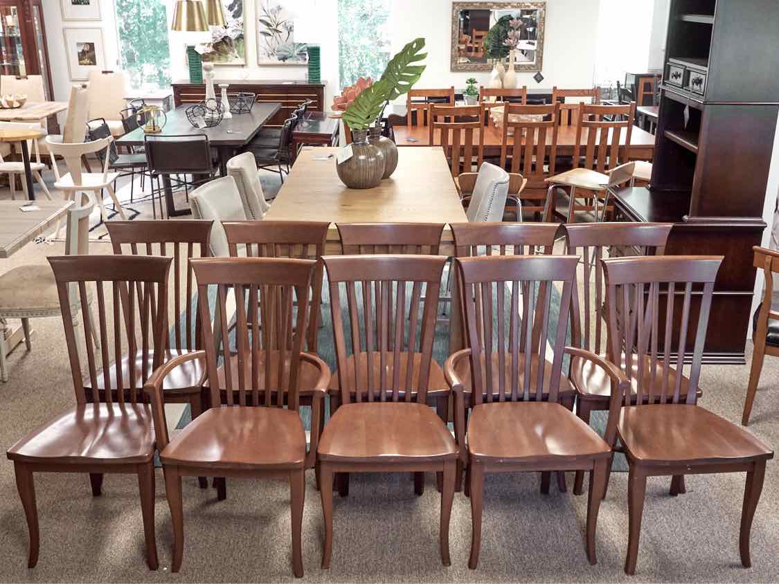 Set of Circle Furniture 10 'Berkeley' Cherry Dining Chairs with Walnut  Finish