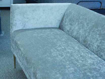Performance Velvet Silver Gray Tight Back Chrome Legs Loveseat
