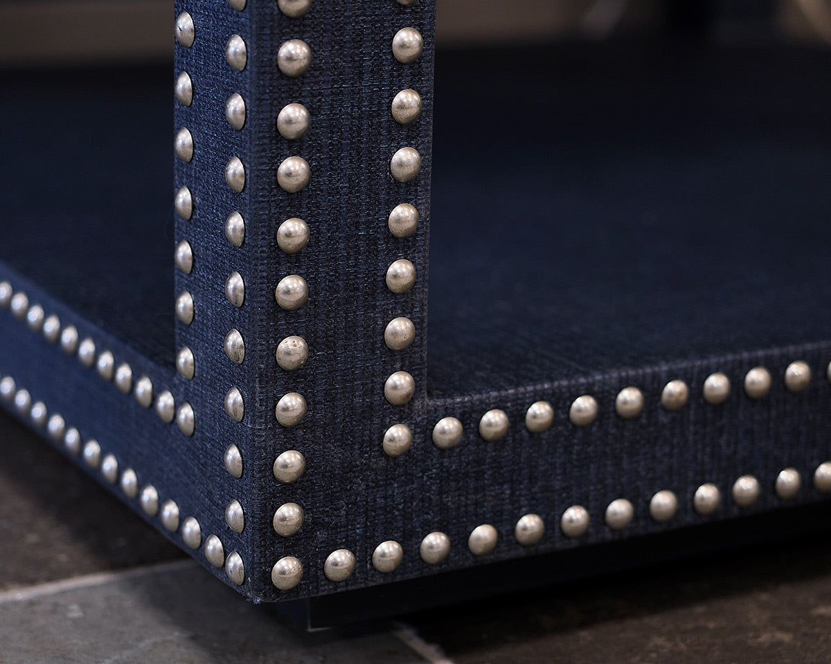 Ethan Allen Blue Wrapped Accent Table