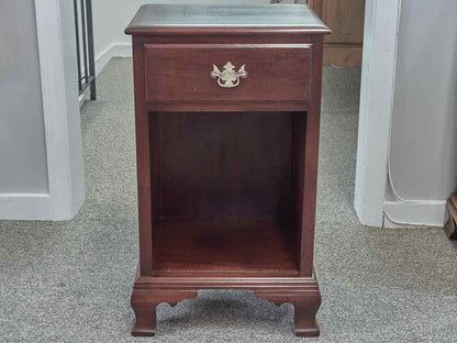 Mahogany 1 Drawer Nightstand with Open Storage
