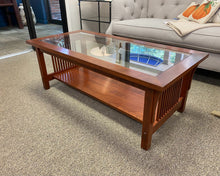 Stickley Classic Mission Cherry Cocktail Table with Glass Insert