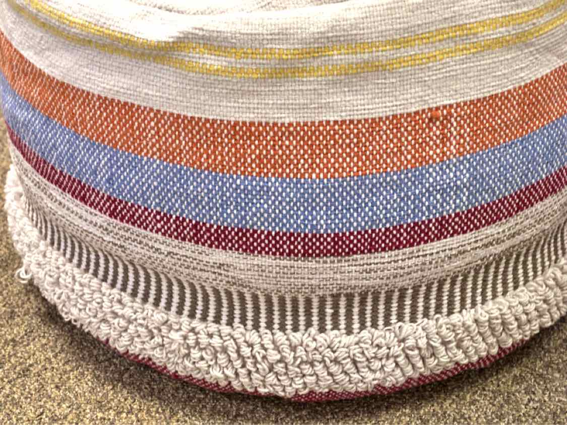 Multicolor Stripe Poof