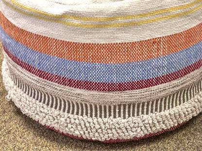 Multicolor Stripe Poof