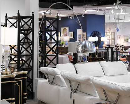 Contemporary Arch Floor Lamp in Chrome with Marble Base