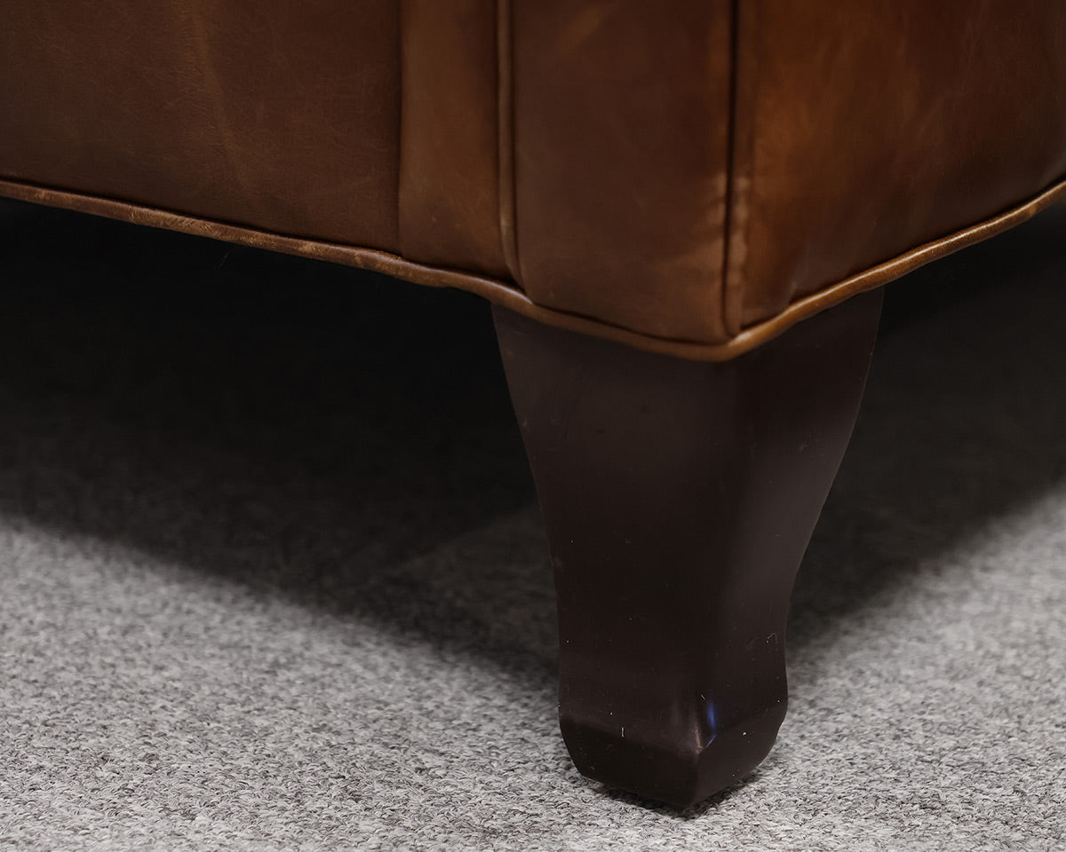 Ethan Allen Leather Chair With Ottoman