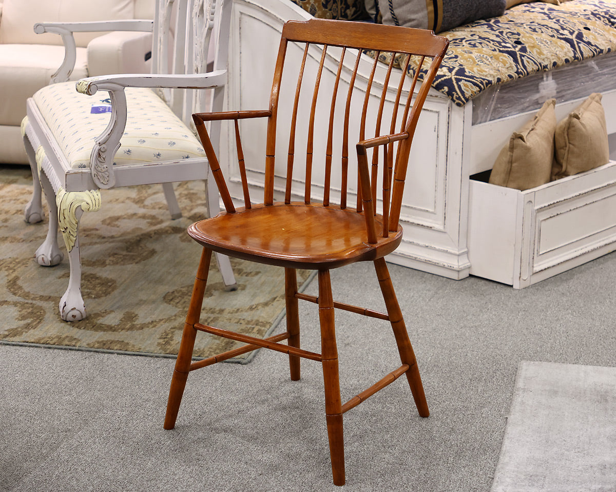 Vintage Maple Spindle Back Accent Chair