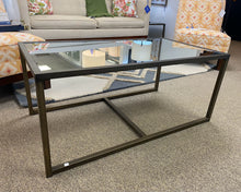 Mirrored Top Rectangular Cocktail Table with Bronze Finish