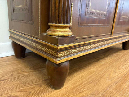 Maitland-Smith Biedermeier-Style Leather Secretary Desk