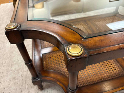Cut Corner Glass Top Cocktail Table