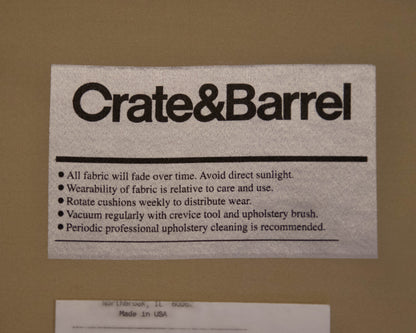 Crate & Barrel Cameron 89" Track Arm Sofa in Grey Tweed
