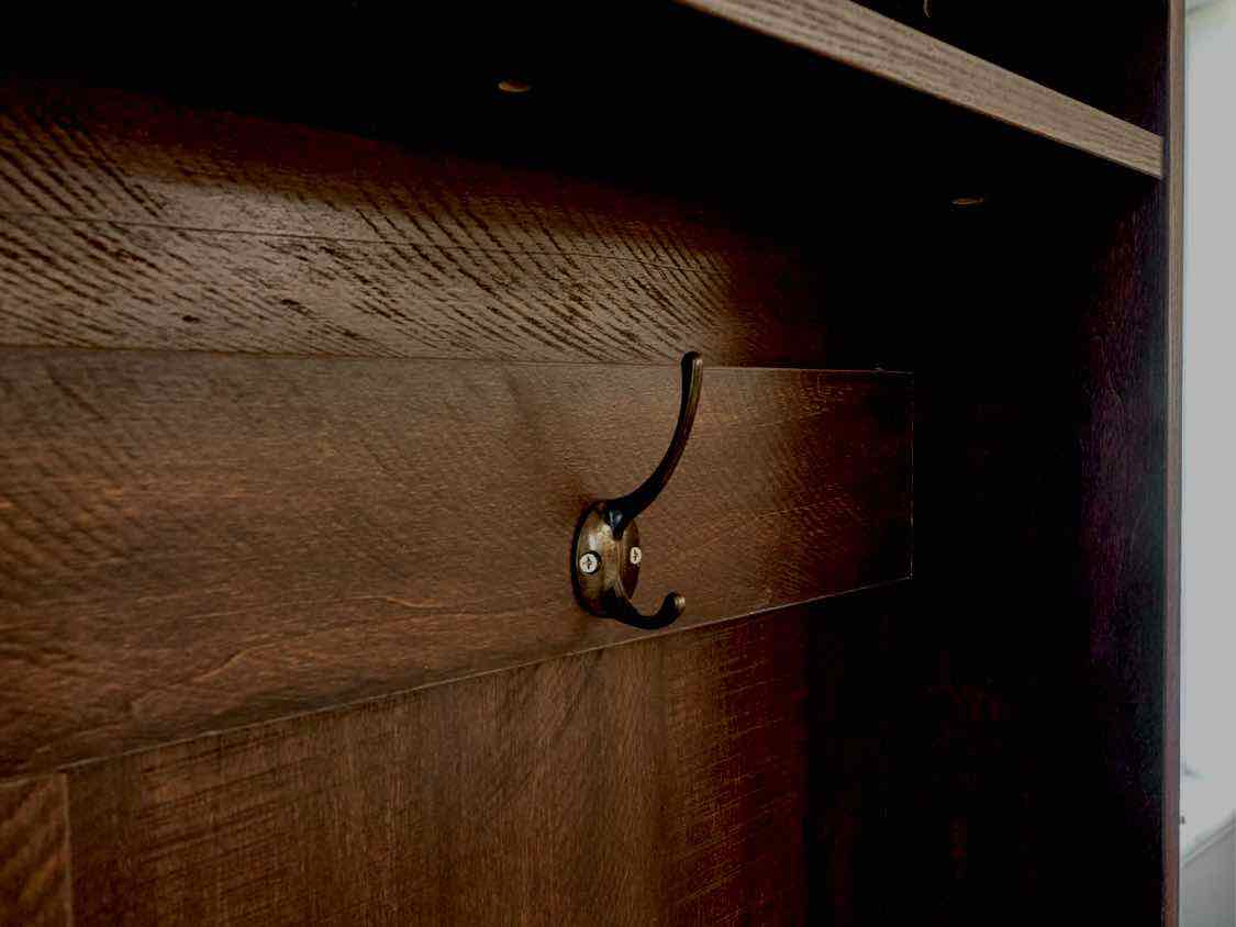 Rustic Dark Stain Hall Tree