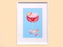 Framed Giclee 'Sparkling Rose Gin Cocktail'
