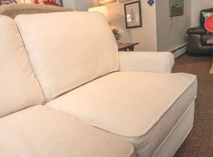 Basset White Boucle Upholstered 3 Cushion Sofa