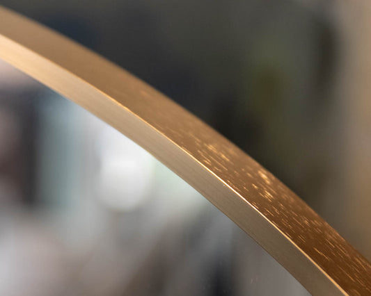 Round Mirror in Brushed Gold Frame