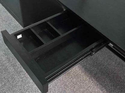 Crate & Barrel Black Finish Desk with X Legs