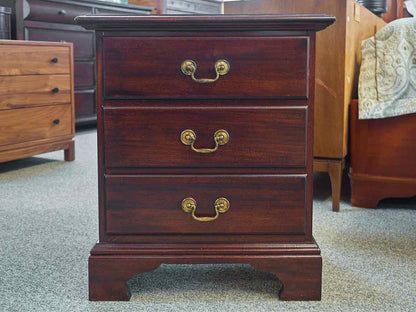 Solid Cherry Three Drawer Nightstand