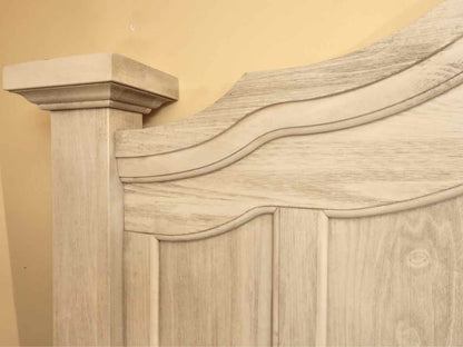 Arched 'Bell Shaped' Headboard /Footboard In Wire Brushed 'Dove Gray' King Bed