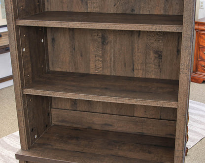 1 Drawer 2 Door Coffee Oak Finish Bookcase