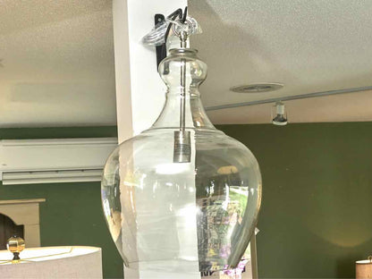Pottery Barn Flynn Large Glass Globe Nickel Finish  Pendant